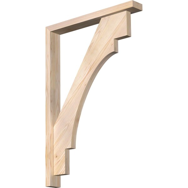 Ekena Millwork Merced Block Smooth Bracket w/ Offset Brace, Douglas Fir, 3 1/2"W x 26"D x 38"H BKT0402X26X38MRC05SDF - main